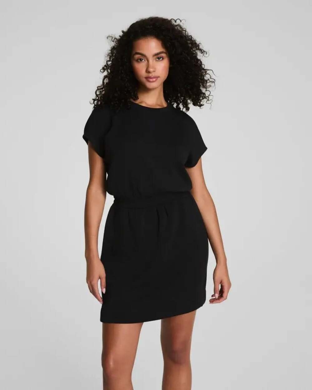 SPANX AirEssentials Cinched T‑Shirt Athletic Mini Dress in Black Sz. Medium